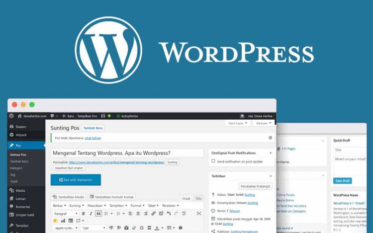 CMS Website Telkom University menggunakan Wordpress